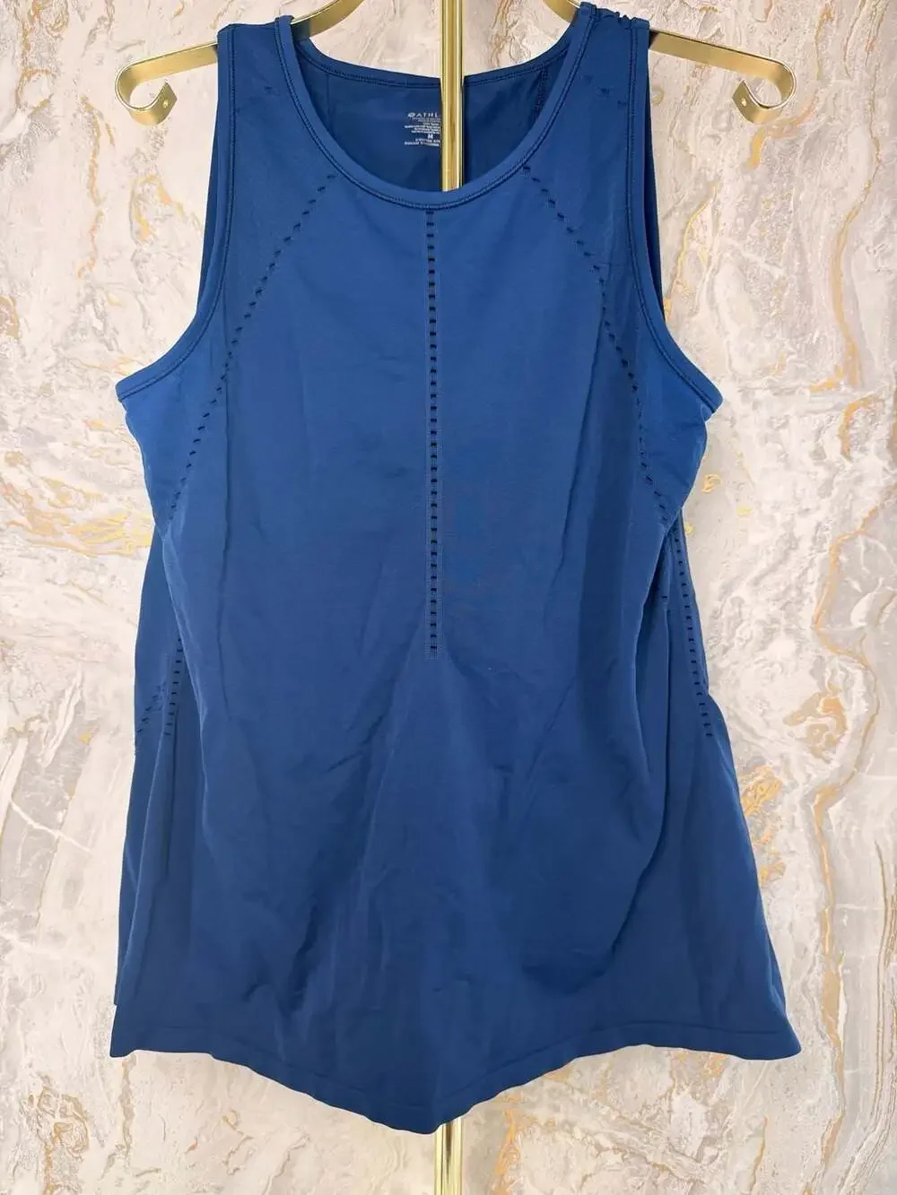Athleta Foothill Split Back Seamless Tank Top Navy Blue Size M